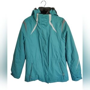 Below Zero By Rothschild Women's Aqua &‎ Silver 3-In-1 Ski Jacket S